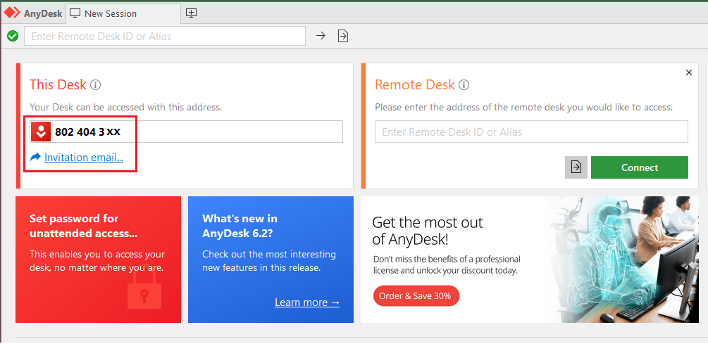 Anydesk session ID